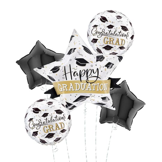 Graduation Caps Foil Balloon Bouquet